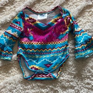 Vibrant Fringed Aztec baby Bodysuit